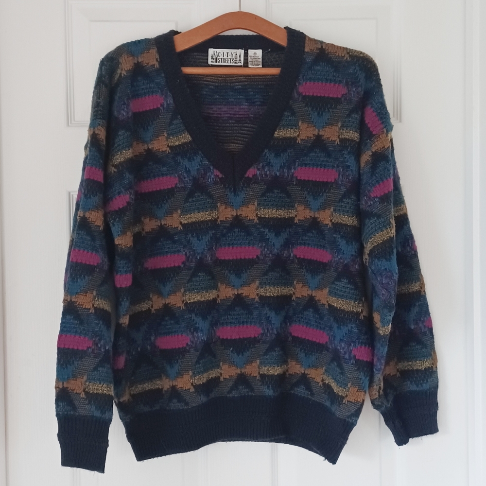 Vintage 1980's city streets sweater